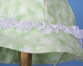 Infant Toddler Sunhat Mint Green with white Butterflies and Lace