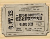 Graduation Party Invitation- DIY Digital Printable File- Admission Ticket Stub