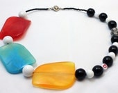 Colorful chunky I love Robot necklace