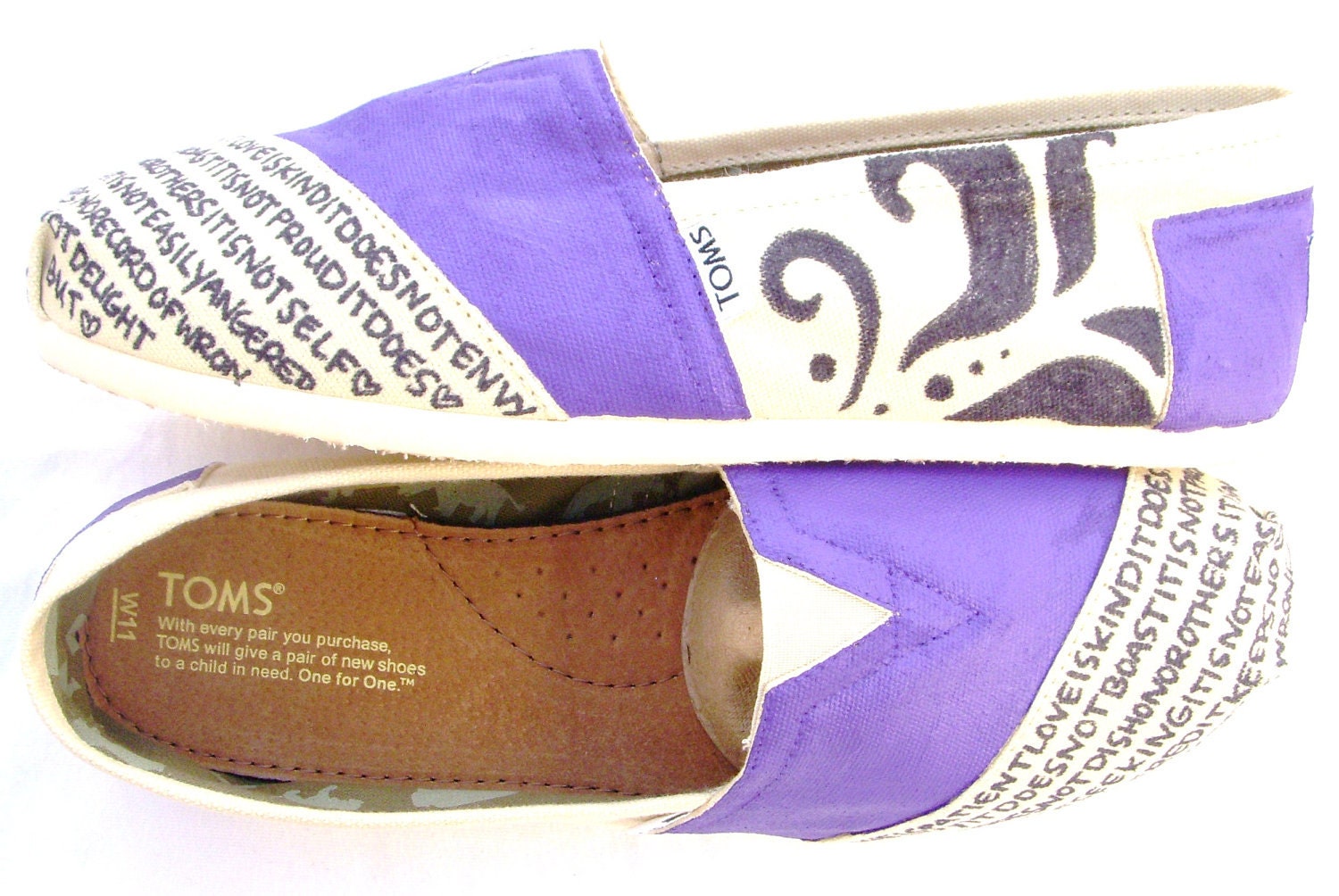 The Kennedy - Purple and Cream Custom TOMS