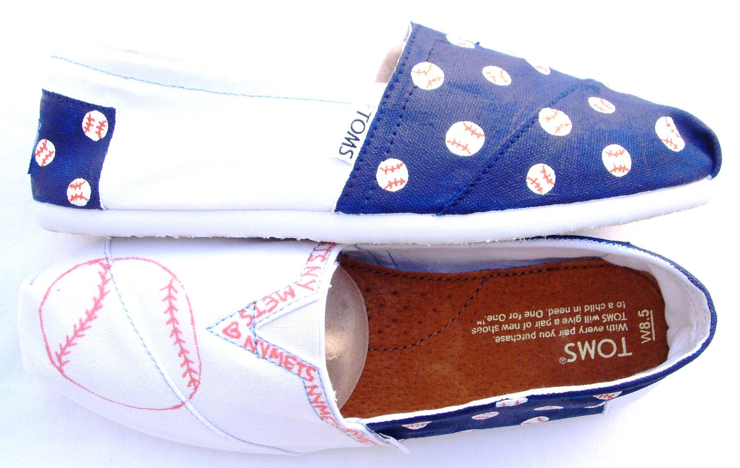The Mettie - Blue and Orange Custom TOMS