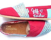 The Gretchen - Red and Light Blue Custom TOMS