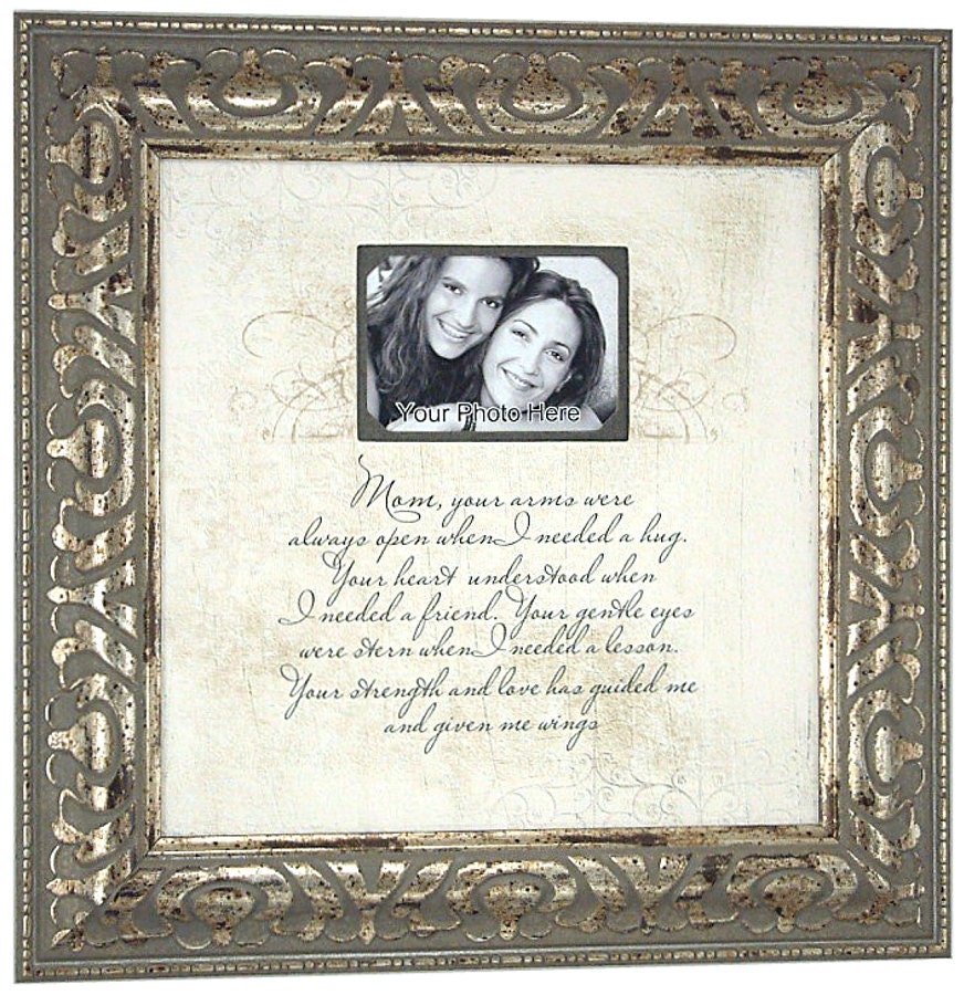 Parents Thank You Gift Personalized Picture Frames Mom your arms were Weddings Decor Signage Decorations Photo Booth Prop ( 16 X 16 )