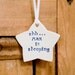 Personalized baby gift porcelain star door hanger