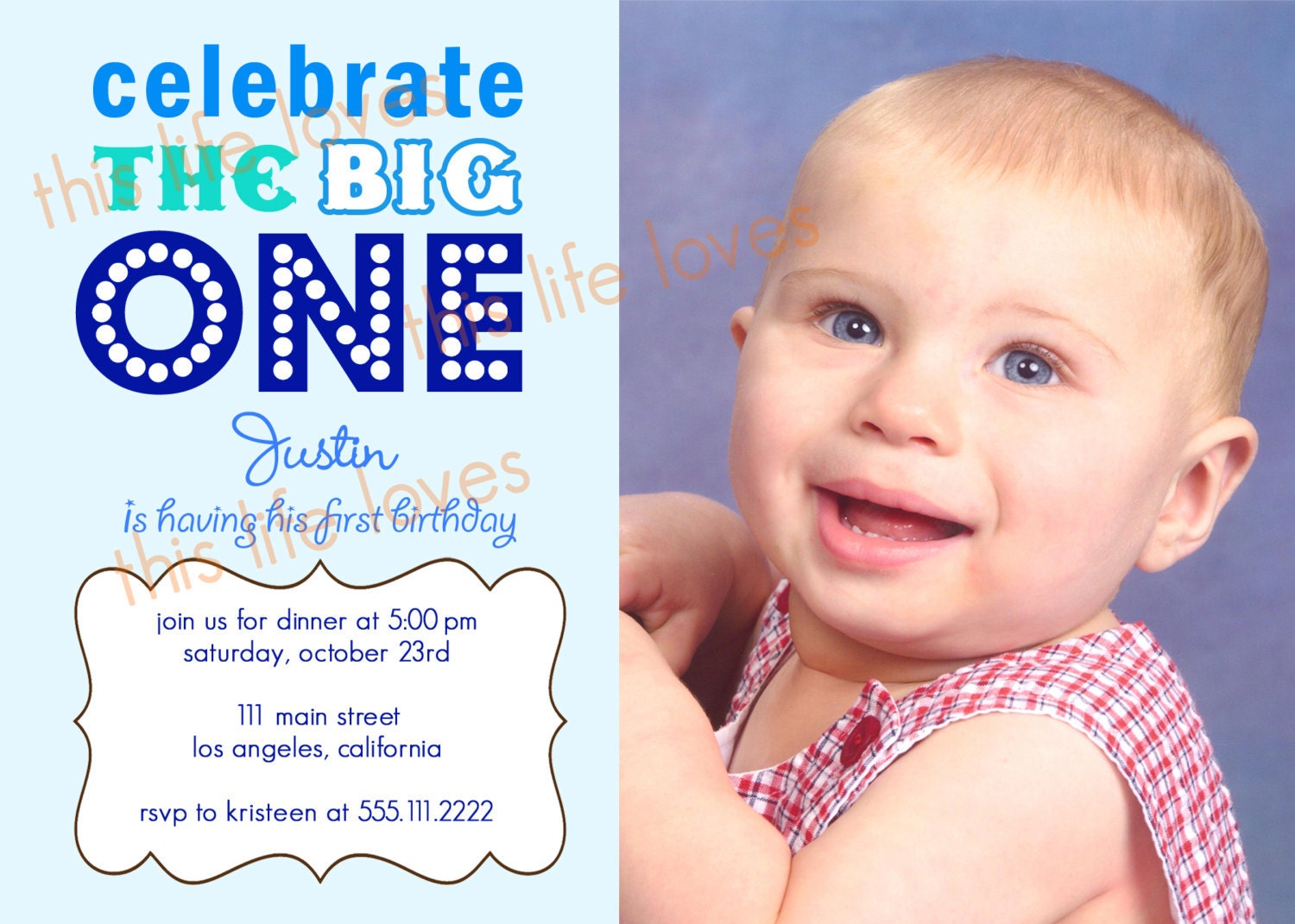Kid's 1st Birthday Party Invitation - boy or girl
