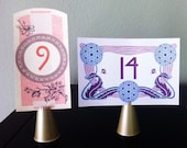 Set of Vintage Label Table Numbers