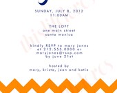 Modern Chevron Shower or Wedding Invitation