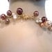 Knitted Pearl Necklace in Wonderful Golden, Cream and Brown Glass Pearls and Whte Freshwater Pearls