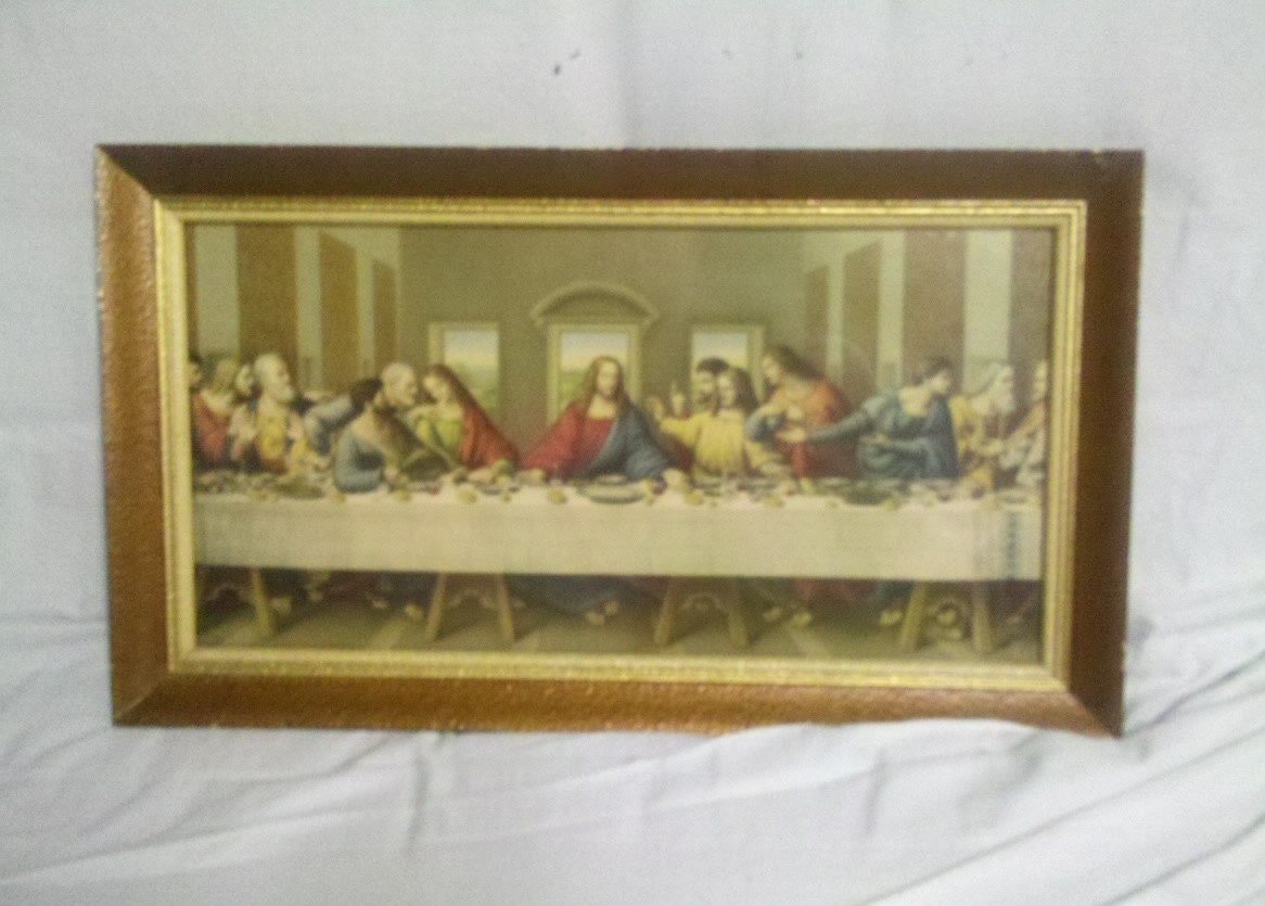 The Last Supper Antique Original French Framed by MoxieAntiques