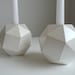 Polyhedron Candlesticks, Mother of Pearl Origami, Set of 2