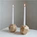 RESERVED for Collette... set of 2, Polyhedron Wood Candlesticks