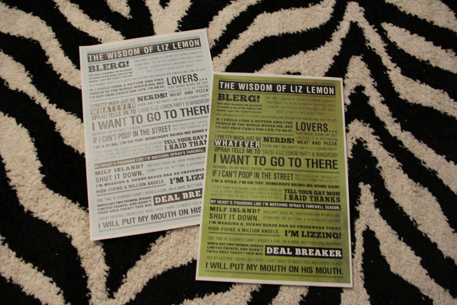 11X17 30 Rock LIZ LEMON Quotes Poster: Wisdom Of Liz Lemon
