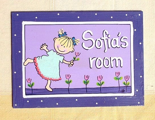 Personalized Handpainted Door Sign For Children's Room