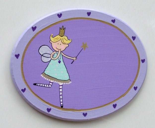 Handpainted Oval Door Sign For Children's Room