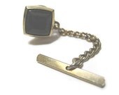 Vintage Gold Tone and Grey Tie Tack Pin