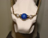 Something Blue Lapis and Pearl 14k Gold Necklace