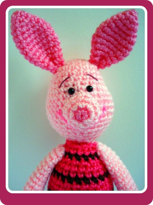 Pattern, Crochet Pattern, Amigurumi Pattern, PDF Amigurumi Piglet Crochet Pattern, Winnie the Pooh, tutorial - Instant Download