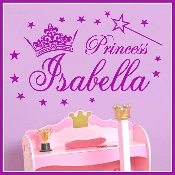 Personalized Name and Princess Crown Vinyl Wall by SunshineGraphix