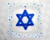 Star of David Fused Glass Plate