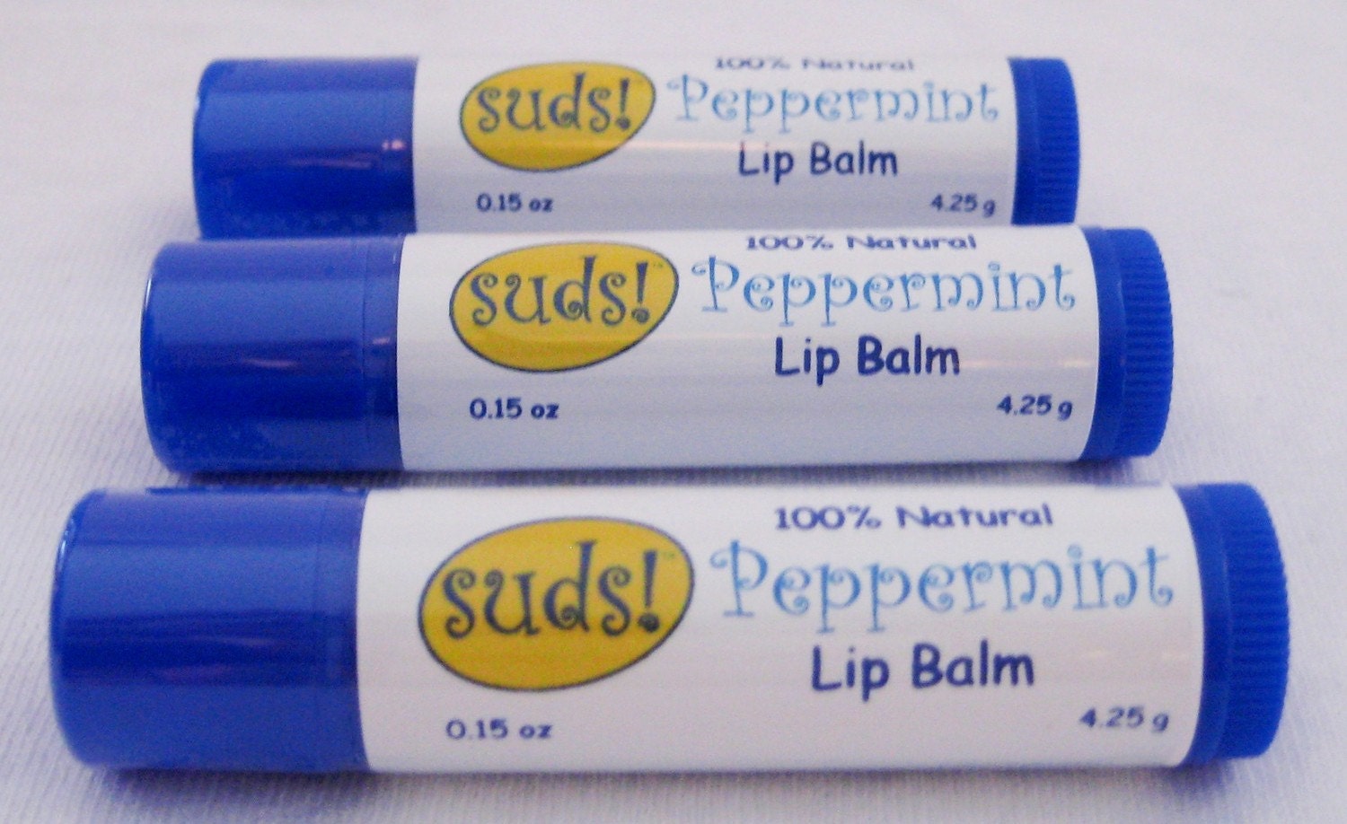 Lip Balm Peppermint 100% Natural - FREE SHIPPING with another item from our shop
