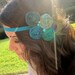 Rosette Headband Turquoise Peacock hand rolled rosette headband
