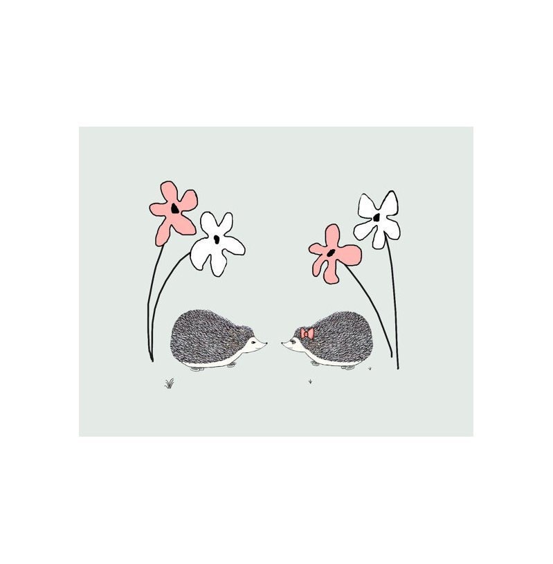 Hedgehog - Illustration - Art Print - Funny Drawing - Animals - 11x14 Giclee - Humor