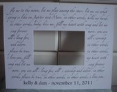 CUSTOM PHOTO MAT sold alone for use in your own frame. Your choice of lyrics, poem or quote on 11x14 photo mat for 5x7 photo. Perfect gift.