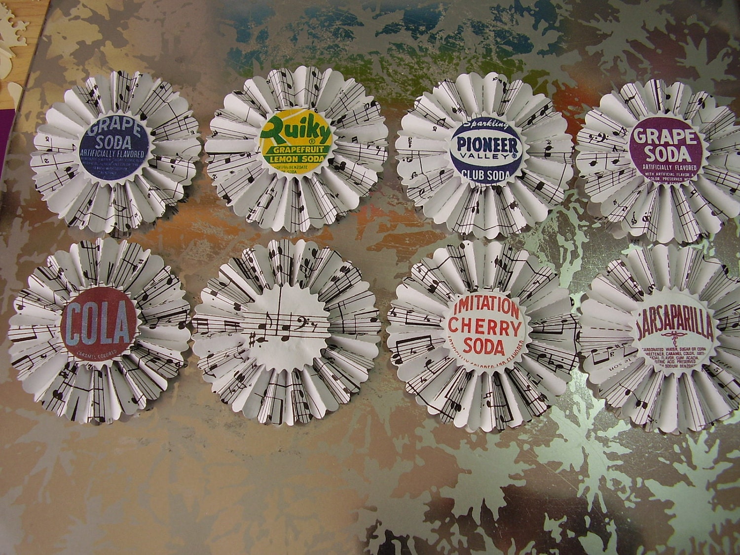 Sheet Music Paper Rosettes, scrapbooking, embellishment, altered art, home decor