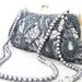 Grey Sequin Swarovski Pearls and Crystal accent Wedding Bag Clutch Formal Wear