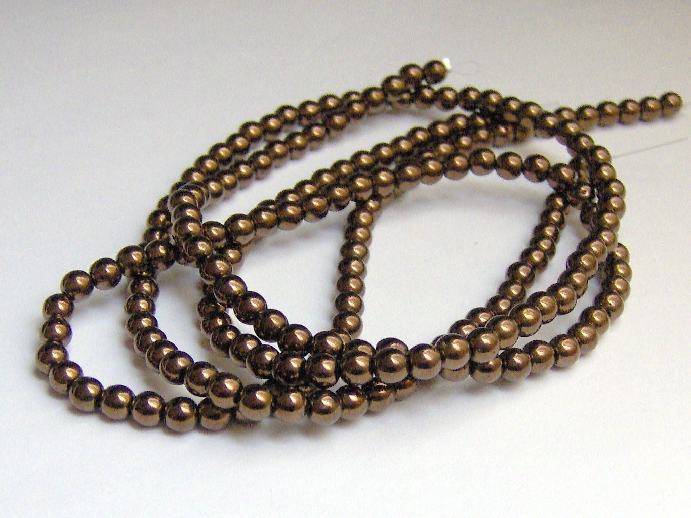 SALE 10 Pcs Dark Bronze Czech Glass Round 4mm Beads