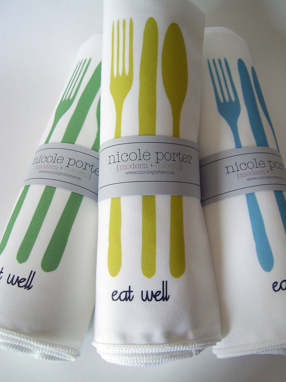 Eat Well Napkins, All of the Colors - Set of EIGHT