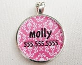 Custom Pet I.D. Tag, Skulls on Silver, Assorted Colors