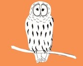 Horned Owl Line Drawing Print 5x7