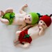 New -- Twin Apple of my Eye Set -- 2 Hat and diaper cover sets -- Newborn Photography Props