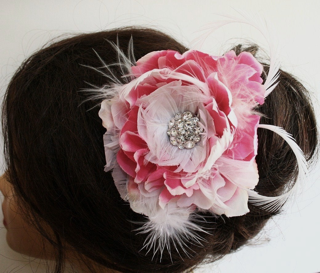 Bridal Hair Flower, Pink Hair Flower, Wedding Hair Flower, Bridal Hair Accessories, Pink Wedding, Spring Wedding