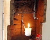 Wall Hook Candle Holder made from upcycled pallet wood and vintage cutlery