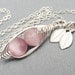 Two  Peas In A Pod ALL STERLING Silver Czech Faceted Dusky Pink Stones