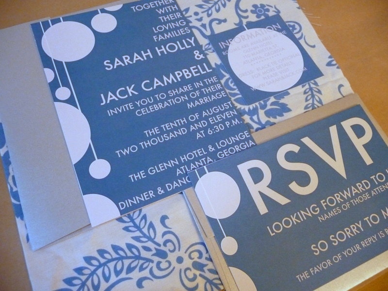 Hip and Modern Minimalist Wedding Invitation Suite DIY printing