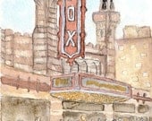 Fox theatre Atlanta watercolor illustration print