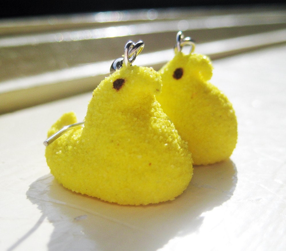yellow peep earrings // gift wrapped for easter baskets