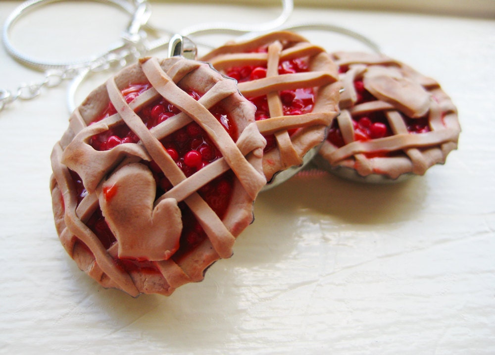 Traverse City cherry pie pendant