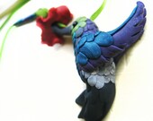 hummingbird and flower necklace