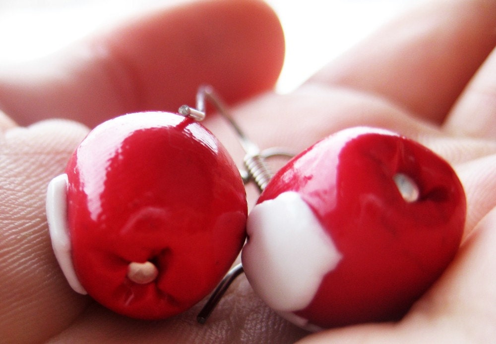 Michigan apple earrings