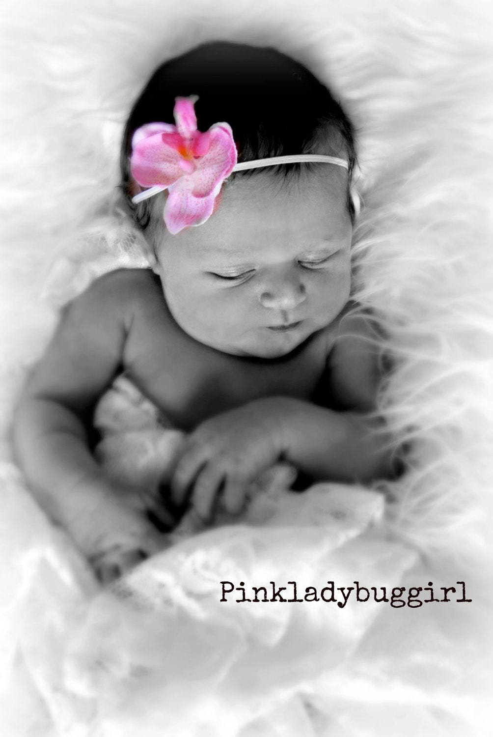 1 pink delicate baby orchid newborn headband professional photography prop
