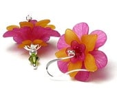 Tropical Mango Citrus Floral Crystal Earrings