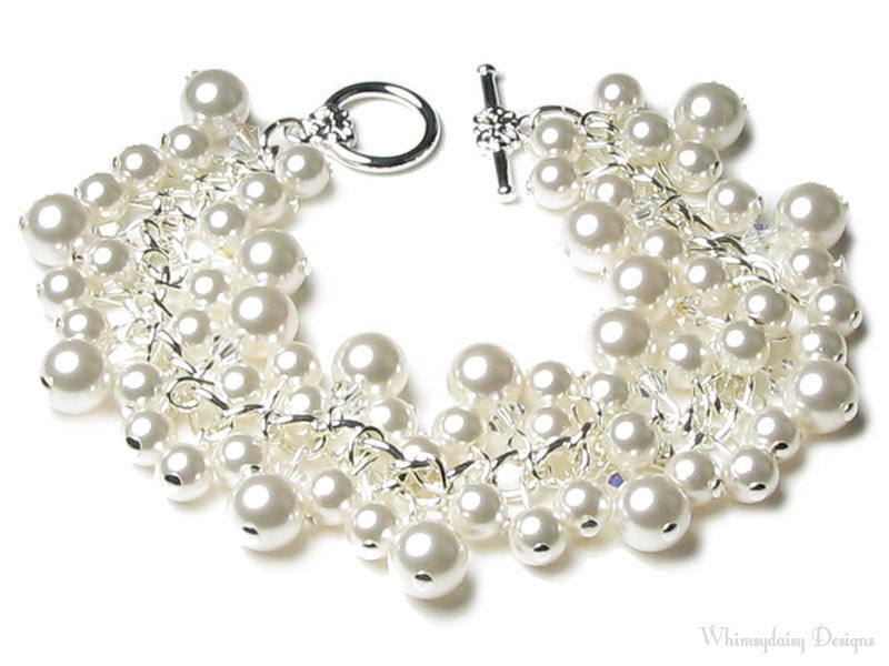 April in Paris Pearl & Crystal Charm Bracelet