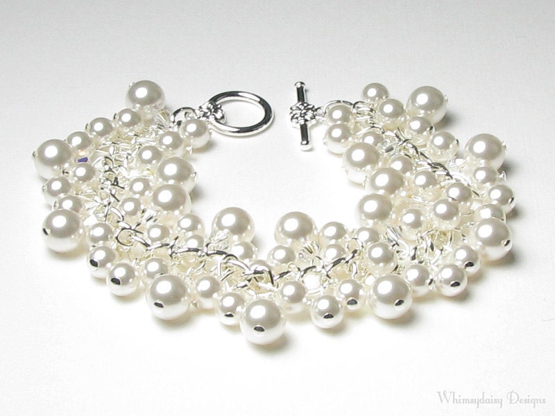 April in Paris Pearl & Crystal Charm Bracelet