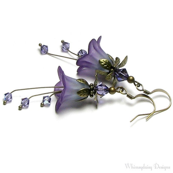 Wild Purple Floral Fantasy Crystal Earrings