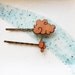 Hair Pin Set - Rain Drop and Cloud "Rainy Day" Leather Hair Accessory Set
