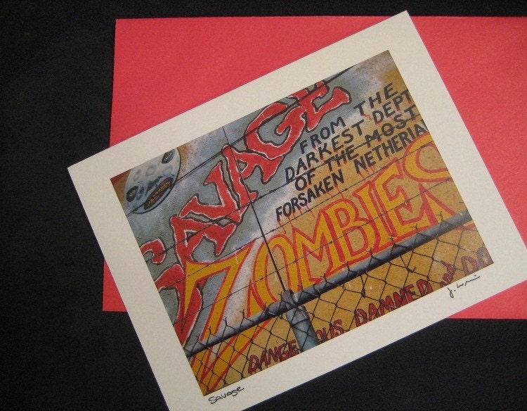 Savage Zombies - Blank Greeting Cards